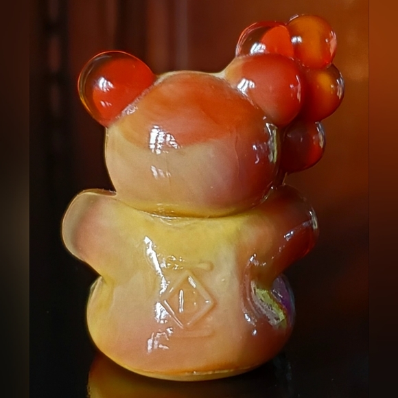 Vntg Boyd "Patrick the Bear" Amber Gold Slag Glass - Picture 5 of 9